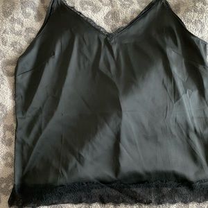 Black camisole with lace trim